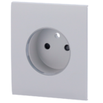 Tapa central para enchufe inteligente tipo E - Compatible con AJ-OUTLETCORE-SMART-E - Indicador LED sobre estado del enchufe y consumo - Botón táctil para control manual - Retroalimentación LED - Color niebla
