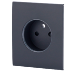 Tapa central para enchufe inteligente tipo E - Compatible con AJ-OUTLETCORE-SMART-E - Indicador LED sobre estado del enchufe y consumo - Botón táctil para control manual - Retroalimentación LED - Color grafito