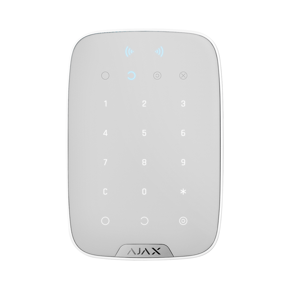 AJ-KEYPADPLUS-W.png Teclado independiente con lector - Bidireccional - Certificado grado 2 - Inalámbrico 868 MHz Jeweller - Armado, armado parcial, desarmado y emergencia - Alimentación 4 pilas AA 1.5 V - Imagen 1