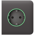 Tapa lateral para enchufe inteligente tipo F - Compatible con AJ-OUTLETCORE-SMART - Indicador LED sobre estado del enchufe y consumo - Botón táctil para control manual - Retroalimentación LED - Color gris