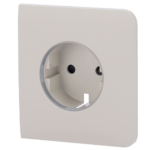 Tapa lateral para enchufe inteligente tipo F - Compatible con AJ-OUTLETCORE-SMART - Indicador LED sobre estado del enchufe y consumo - Botón táctil para control manual - Retroalimentación LED - Color ostra