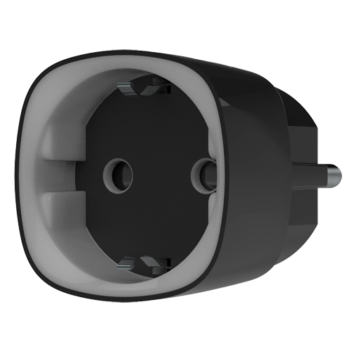 AJ-SOCKET-B.png Enchufe inteligente con control remoto - Inalámbrico 868 MHz Jeweller - Antena interna alcance 1000 m - 230 VAC 50 Hz / Hasta 2.5 kW (11 A) - Medidor de consumo - Color negro - Imagen 1