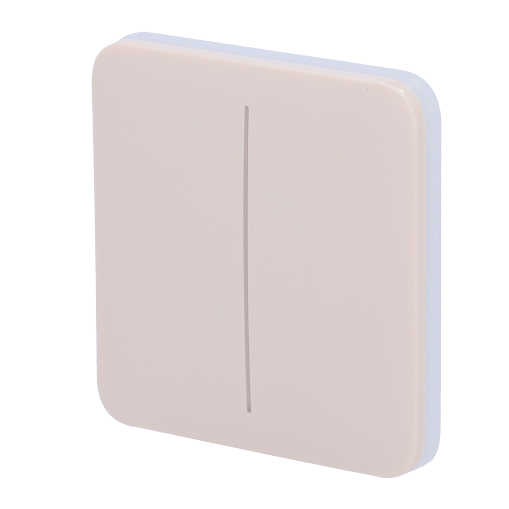 AJ-SOLOBUTTON-2G-IVO.png Panel táctil para interruptor de luz doble - Compatibilidad con AJ-LIGHTCORE-2G - Retroiluminación LED - Panel táctil sin contacto - Color marfil - Ajax - LightSwitch SoloButton - Imagen 1