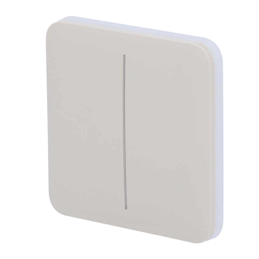 AJ-SOLOBUTTON-2G-OYS.png Panel táctil para interruptor de luz doble - Compatibilidad con AJ-LIGHTCORE-2G - Retroiluminación LED - Panel táctil sin contacto - Color ostra - Ajax - LightSwitch SoloButton - Imagen 1