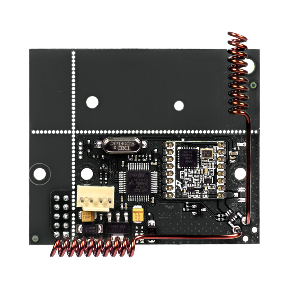 AJ-UARTBRIDGE.png Módulo de integración - Dispositivos Ajax con central smarthome - Hasta 85 dispositivos Ajax - Alcance hasta 2 km - Comunicación serie (Interfaz UART) - Alimentación DC 5V - Imagen 1