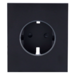 Tapa central para enchufe inteligente tipo F - Compatible con AJ-OUTLETCORE-SMART - Indicador LED sobre estado del enchufe y consumo - Botón táctil para control manual - Retroalimentación LED - Color negro - Imagen 2