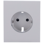 Tapa central para enchufe inteligente tipo F - Compatible con AJ-OUTLETCORE-SMART - Indicador LED sobre estado del enchufe y consumo - Botón táctil para control manual - Retroalimentación LED - Color niebla - Imagen 2