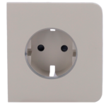 Tapa lateral para enchufe inteligente tipo F - Compatible con AJ-OUTLETCORE-SMART - Indicador LED sobre estado del enchufe y consumo - Botón táctil para control manual - Retroalimentación LED - Color oliva - Imagen 2