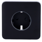 Tapa frontal para enchufe inteligente tipo F - Compatible con AJ-OUTLETCORE-SMART - Indicador LED sobre estado del enchufe y consumo - Botón táctil para control manual - Retroalimentación LED - Color negro - Imagen 2