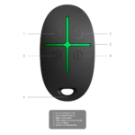 Mando a distancia - Bidireccional - Certificado grado 2 - Inalámbrico 868 MHz Jeweller - Armado, desarmado, parcial y pánico - Alimentación 1 pila CR2032 3.0 V - Imagen 4