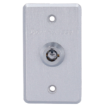 Pulsador con llave de seguridad para acceso controlado en acero inoxidable