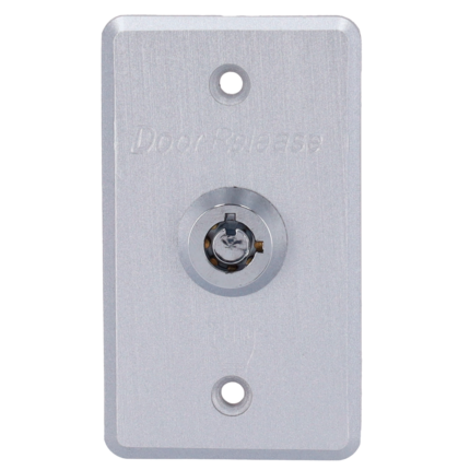 Pulsador con llave de seguridad para acceso controlado en acero inoxidable