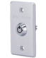 Pulsador con llave de seguridad para acceso controlado en acero inoxidable