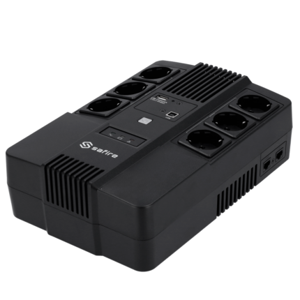 Protector de corriente para ordenador y electrónica del hogar con batería