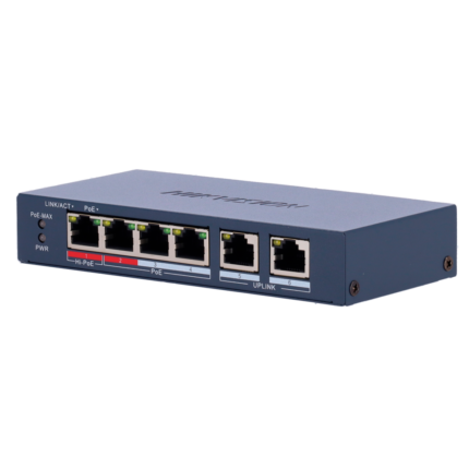 Hikvision Switch para alimentar y conectar cámaras de seguridad PoE (DS-3E1106HP-EI)