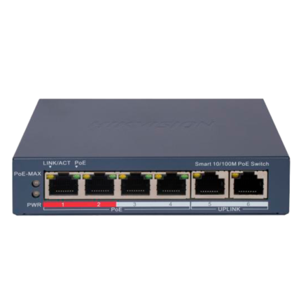 Hikvision Switch para alimentar y conectar cámaras de seguridad PoE (DS-3E1106P-EI)