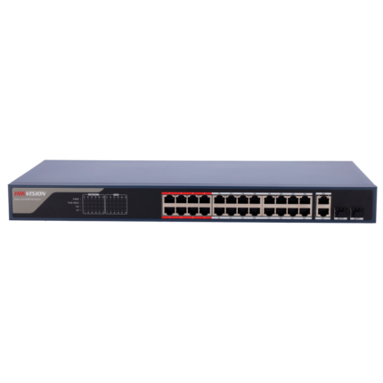 Hikvision Switch para alimentar y conectar cámaras de seguridad PoE (DS-3E1326P-EI(B))