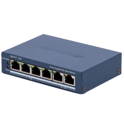 Hikvision Switch para alimentar y conectar cámaras de seguridad PoE (DS-3E1506P-EI/M)