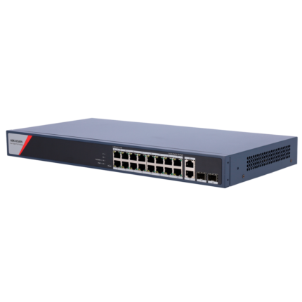 Hikvision Switch para alimentar y conectar cámaras de seguridad PoE (DS-3E1520HP-SI-16P2T2F)