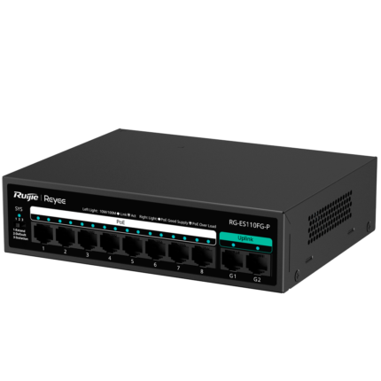 Switch para conectar cámaras y dispositivos con alimentación por cable (RG-ES110FG-P)