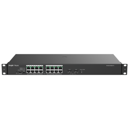 Switch de red para conectar y alimentar cámaras y dispositivos vía cable (RG-ES118GS-P-L)