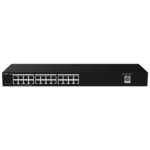 Switch gestionable para red de oficina con 24 puertos y cámaras IP