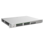 Switch gestionable con PoE para redes empresariales y fibra óptica