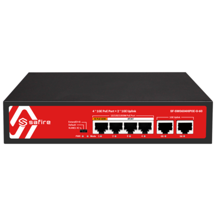 Switch para conectar cámaras de seguridad con alimentación PoE integrada (SF-SW0604HIPOE-G-60)