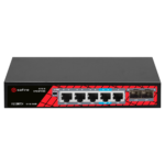 Switch PoE para conectar cámaras de seguridad y dispositivos de red (SF-SW0704HIPOE-GMF-65)