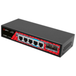 Switch PoE para conectar cámaras de seguridad y dispositivos de red (SF-SW0704HIPOE-GMF-65)