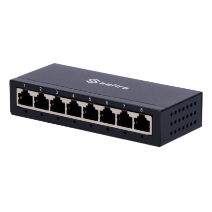 Switch de red para conectar varios dispositivos por cable en casa u oficina (SF-SW08-G-M)