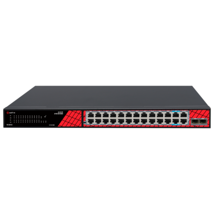 Switch de red para conectar y alimentar 24 cámaras PoE
