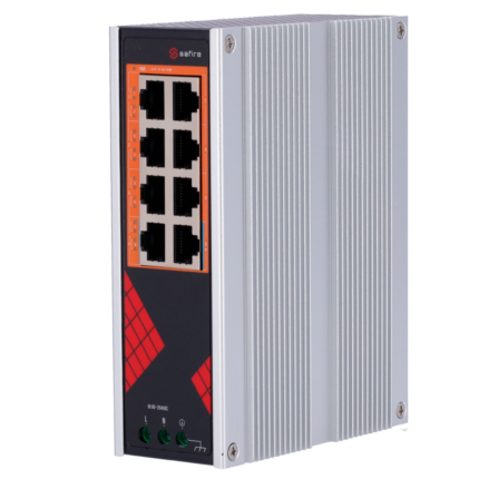 Switch industrial para cámaras IP con alimentación PoE en carril DIN (SF-SWI08HIPOE-G-AC-130-DIN)