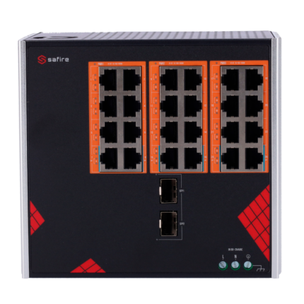 Switch industrial para cámaras PoE en instalaciones exigentes (SF-SWI2624HIPOE-GF-AC-390-DIN)