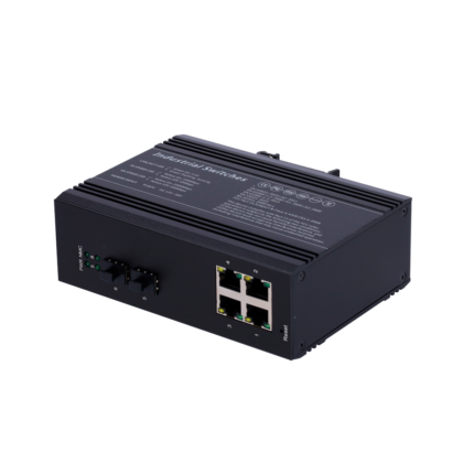 Switch gestionable con PoE para carril DIN en instalaciones industriales