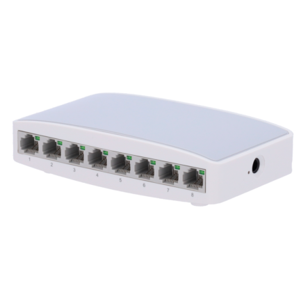 Switch de red para conectar 8 dispositivos por cable en casa u oficina (SW08)