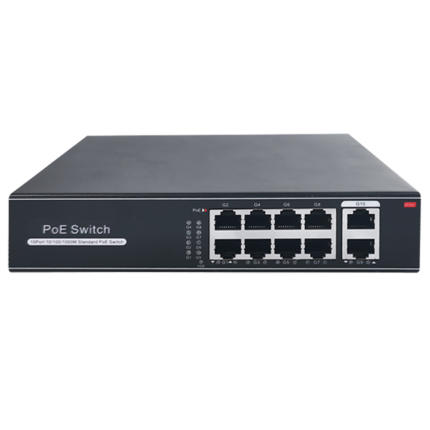 Switch para conectar cámaras y dispositivos con alimentación por cable (SW1008POE-G-120-E)