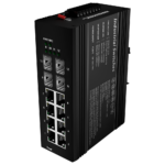 Switch gestionable PoE para carril DIN con 8 puertos Gigabit