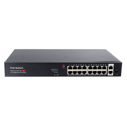 Switch PoE para conectar cámaras y dispositivos de red, 16 puertos