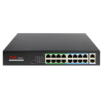 Switch PoE para conectar 16 cámaras o dispositivos con alimentación