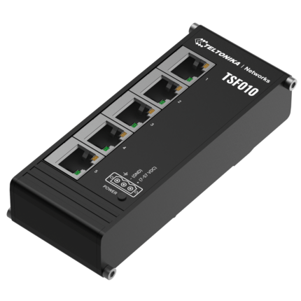 Switch industrial resistente para entornos exigentes con 5 conexiones