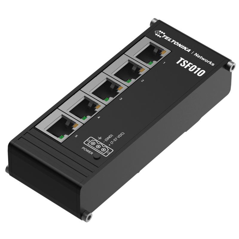 Switch industrial resistente para entornos exigentes con 5 conexiones