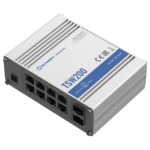 Switch industrial PoE para conectar cámaras y dispositivos en red