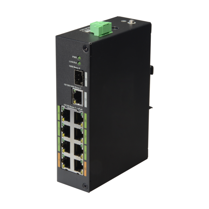 Switch PoE para conectar cámaras de seguridad sin cables de corriente (XS-SW1008EPOE-120-DIN)