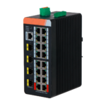 Switch industrial gestionable para redes en entornos extremos con PoE (XS-SWI2016HIPOE-MGF-240-DIN)