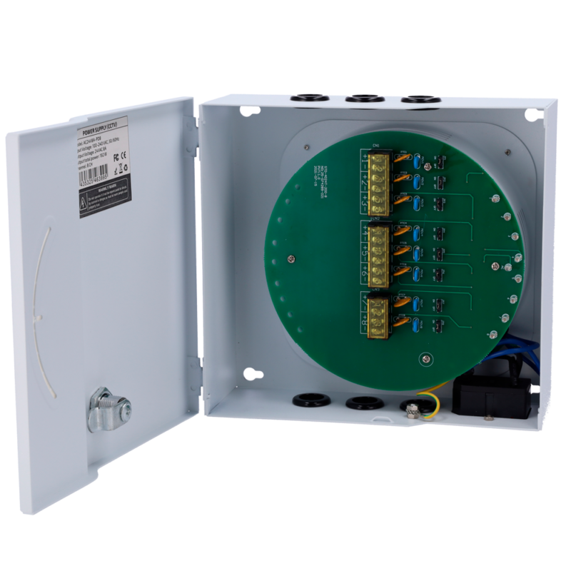 Caja de alimentación para 8 cámaras de seguridad 24V