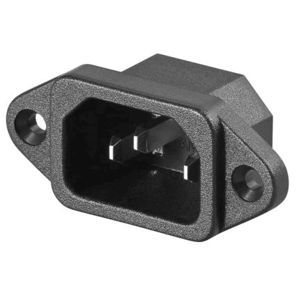 Adaptador para conectar cable de corriente a entrada IEC C14 empotrada