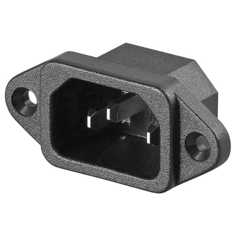 Adaptador para conectar cable de corriente a entrada IEC C14 empotrada