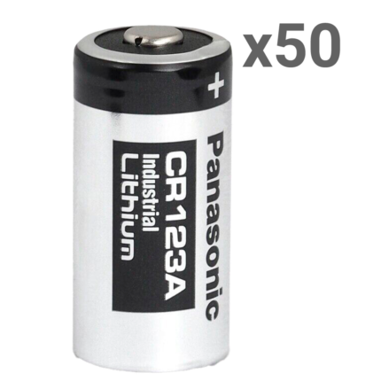 Pack 50 pilas de litio CR1123A Panasonic 3V para dispositivos