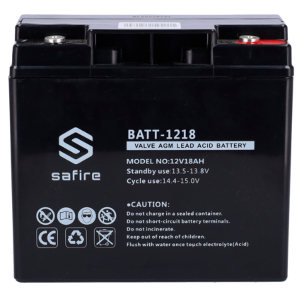 Batería de respaldo recargable para alarmas, SAI y sistemas de seguridad (BATT-1218)